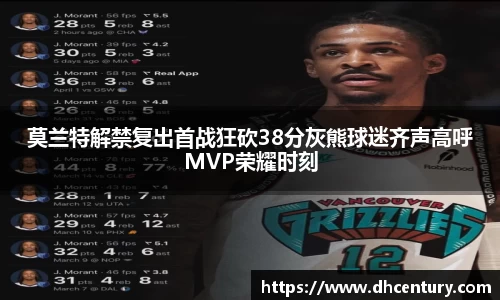 莫兰特解禁复出首战狂砍38分灰熊球迷齐声高呼MVP荣耀时刻